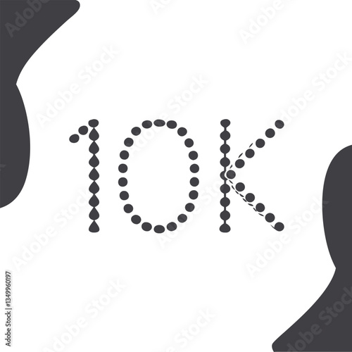 Creative 10K digital artwork with lights and modern design, showcasing celebration and success, views followers subscribers