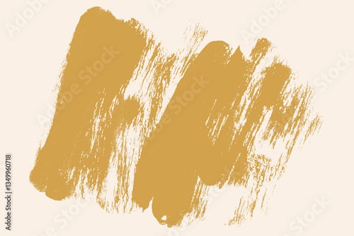 Yellow Bold Grainy Brush Stroke Texture. Grunge thick distressed paintbrush design element. Hand draw big bold paint smudge shape