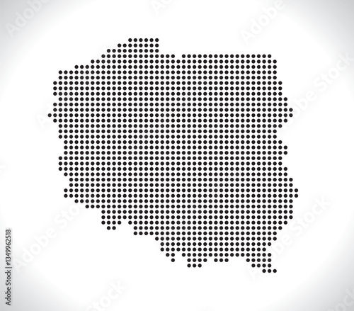 Map of Poland from dots
