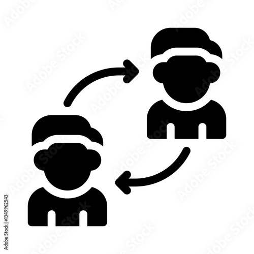 peer to peer glyph icon