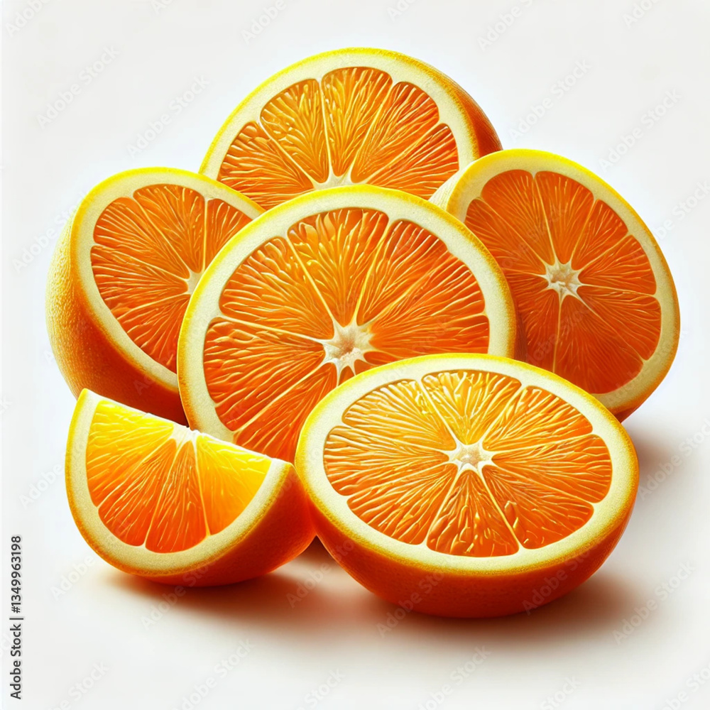 Fototapeta premium orange slices on white