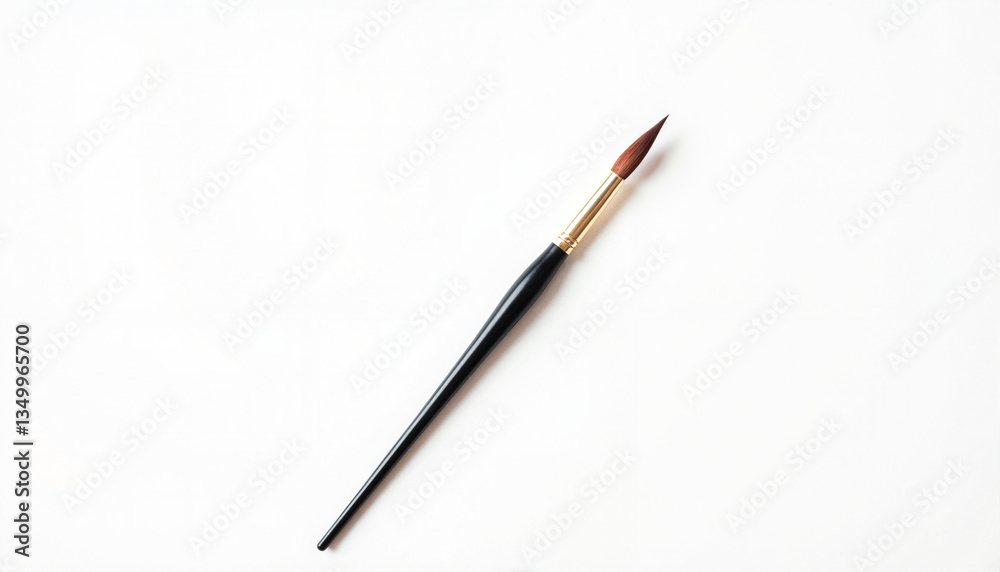Elegant calligraphy brush on pristine white background, artistic expression Elegant calligraphy brush on pristine white background, artistic expression