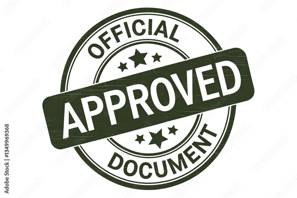 The Official Approved Document Stamp Graphic Design isolated on transparent background , cutout The Official Approved Document Stamp Graphic Design isolated on transparent background , cutout