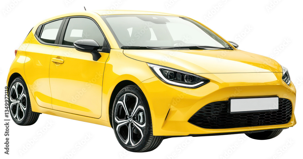 PNG Real hatchback eco car automobile vehicle yellow. PNG Real hatchback eco car automobile vehicle yellow.