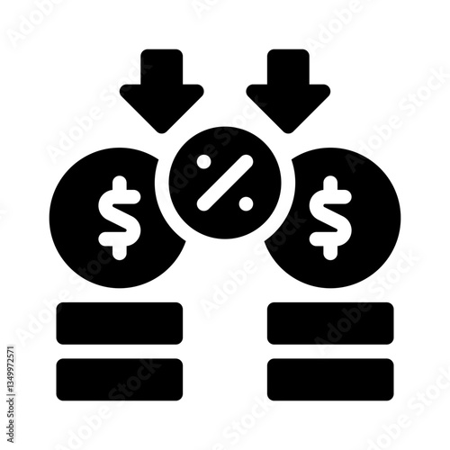 depreciation glyph icon