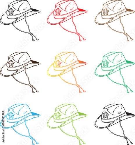 Cartoon Hat Set Vector Illustration for Summer Travel and Beach Vacation Icons