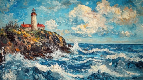 Coastal Lighthouse Painting