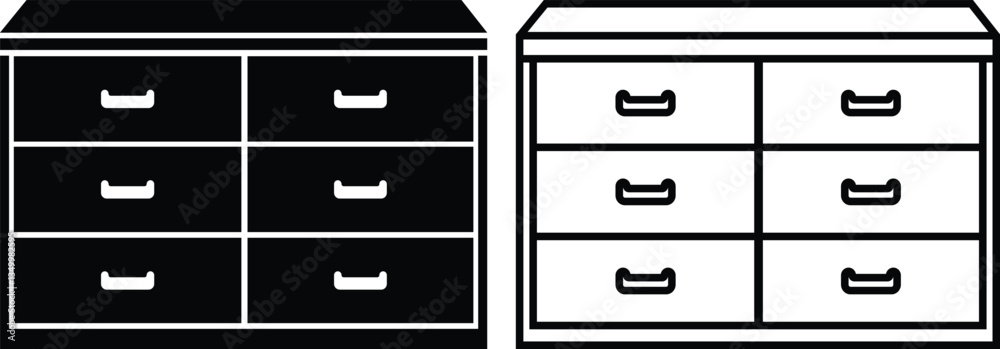 Wardrobe Cabinet Icon in flat, line set. isolated on transparent background Wardrobe Cabinet Icon in flat, line set. isolated on transparent background