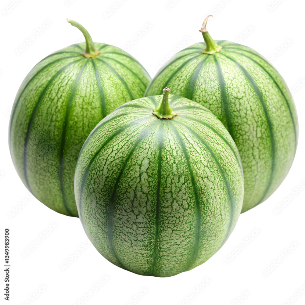 Group of green melons isolated on transparent background
Group of green melons isolated on transparent background