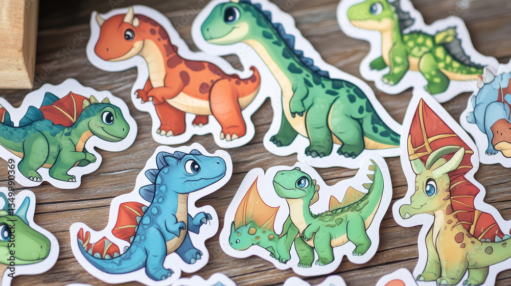 Dinosaurs stickerpack, dino cartoon characters set Dinosaurs stickerpack, dino cartoon characters set