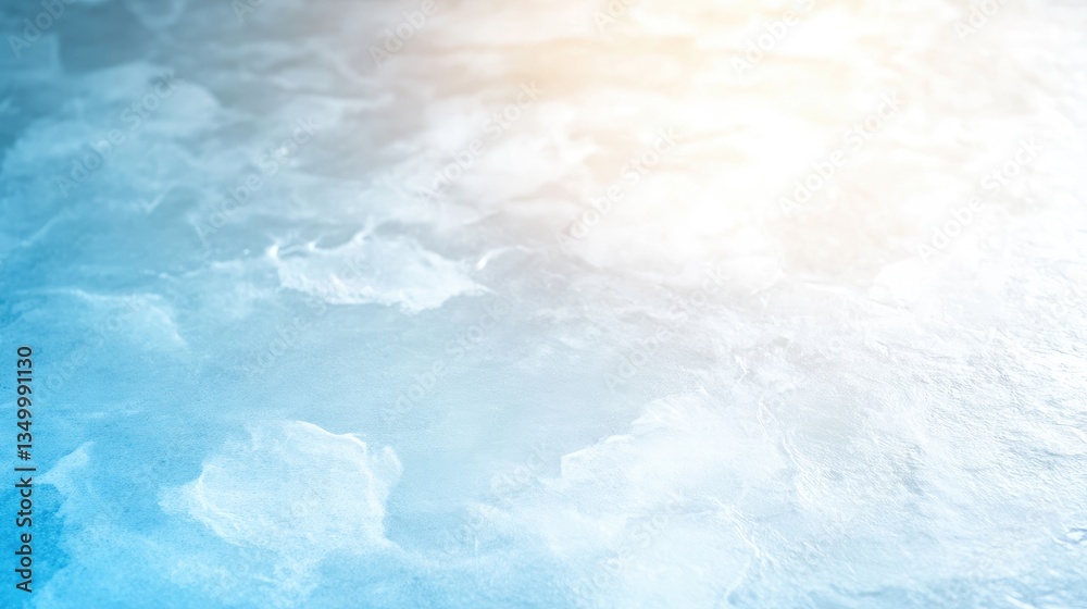 Fototapeta premium Abstract, cool blue, water surface reflection, soft light