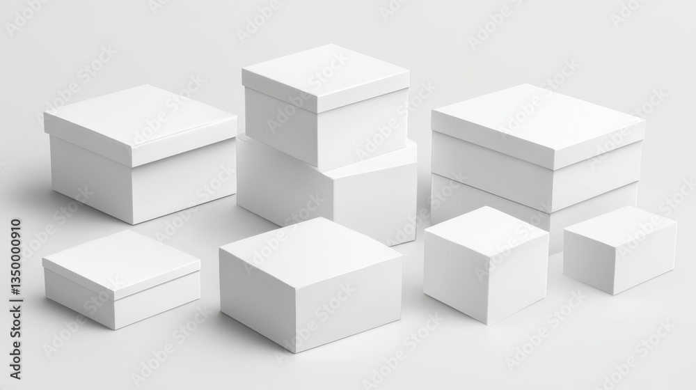 White open cardboard box mockup. Realistic vector illustration set of blank carton package for delivery or gift concept. Rectangular paper pack mock up for corporate and brand presentation. White open cardboard box mockup. Realistic vector illustration set of blank carton package for delivery or gift concept. Rectangular paper pack mock up for corporate and brand presentation.