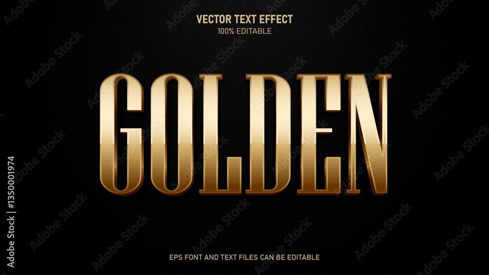 Fototapeta premium Luxury golden 3d text editable text effect