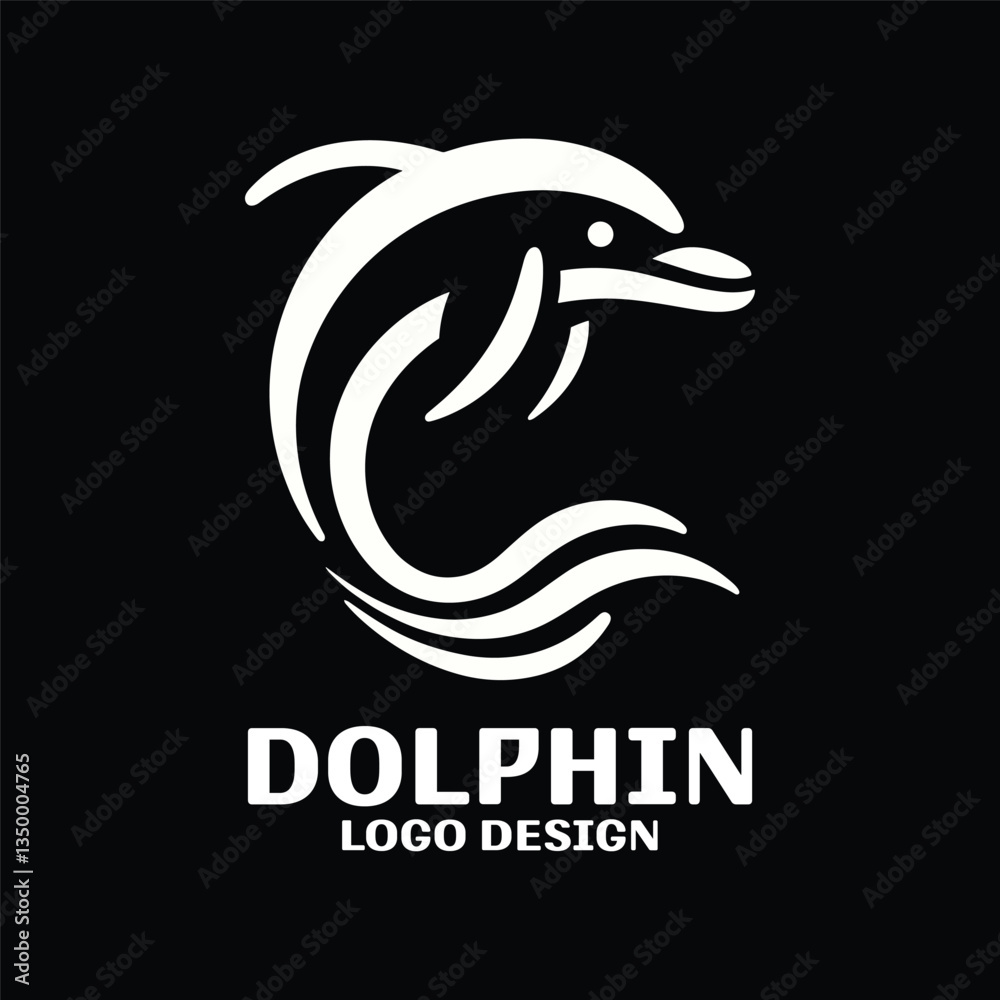 Naklejka premium Dolphin Vector Logo Design