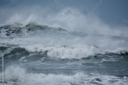 Raging Ocean Waves in Storm