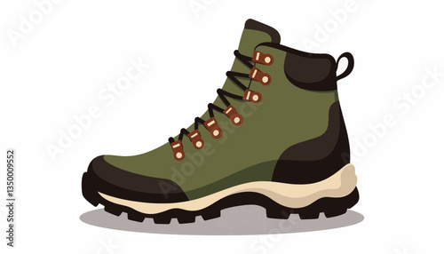 Hiking Boot in Green and Brown Colors for Outdoor Adventures  