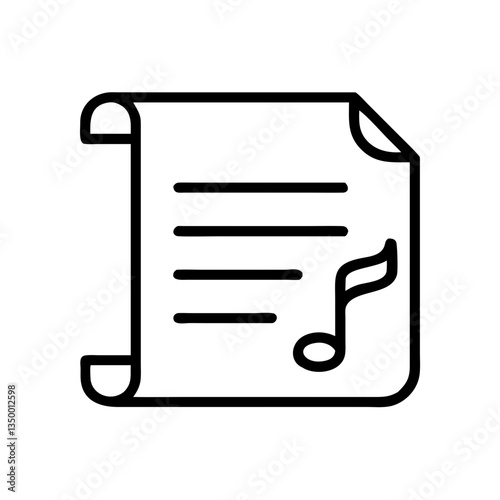 Music sheet with notes on a parchment background  