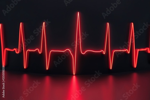 Cardiogram cardiograph oscilloscope screen red illustration background. Line technology chart wave science illustration background. 
