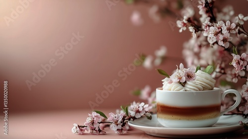 Delicious Dessert With Creamy Layers and Fresh Raspberries in a Cozy Setting