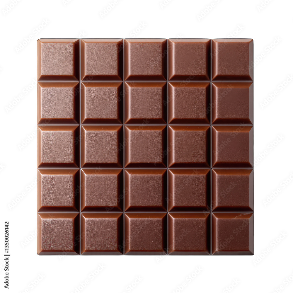 Milk Chocolate Bar Top View isolated on transparent background Milk Chocolate Bar Top View isolated on transparent background