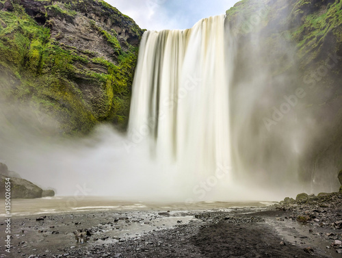 Skogafoss waterfall and the hike of 20 waterfalls, Iceland photo