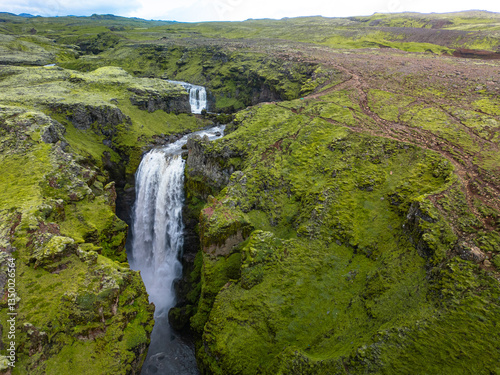 Wallpaper Mural Skogafoss waterfall and the hike of 20 waterfalls, Iceland Torontodigital.ca