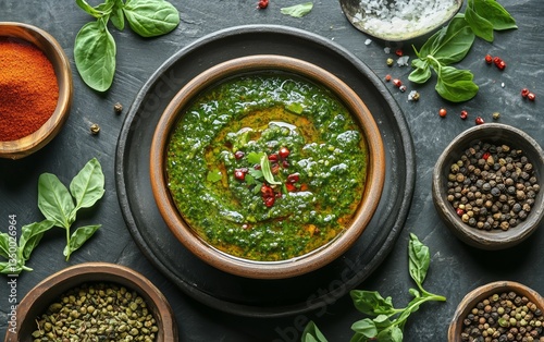 Delicious Fish Fillet in Creamy Spinach Sauce Garnished With Fresh Herbs and ...