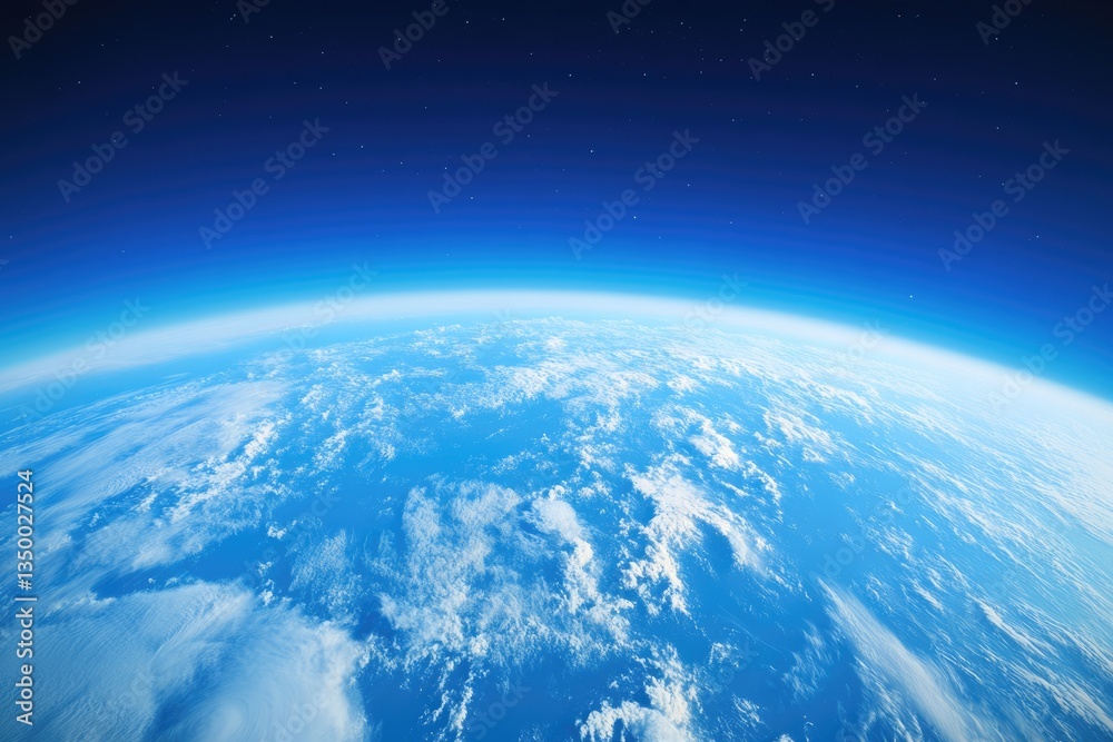 Vibrant Ozone Layer: A Planetary Perspective from Space Capturing Earth's Atmospheric Beauty Vibrant Ozone Layer: A Planetary Perspective from Space Capturing Earth's Atmospheric Beauty
