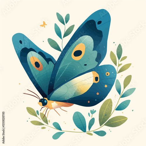 Vector design and illustration of colorful butterflies