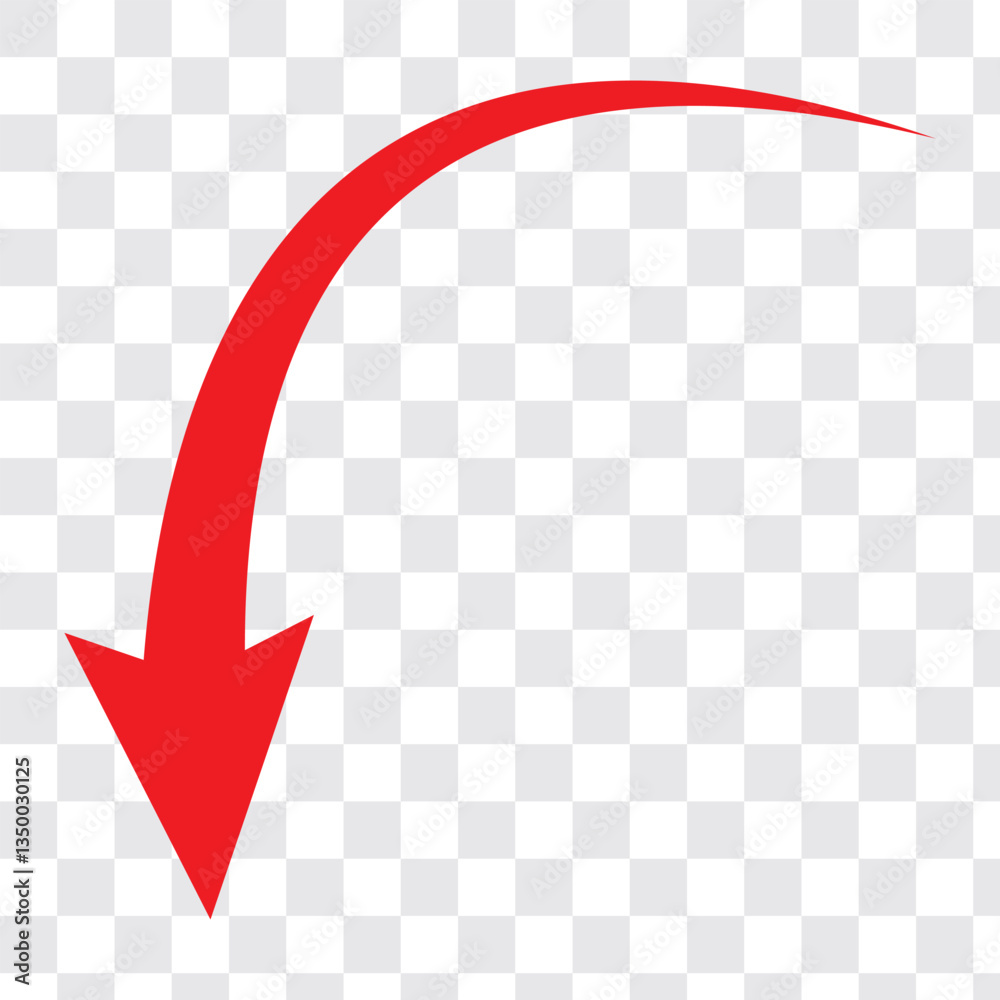 custom made wallpaper toronto digitalRed curved arrow icon on white background.