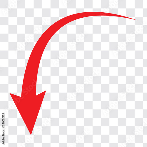 Wallpaper Mural Red curved arrow icon on white background. Torontodigital.ca