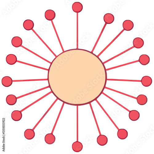Circle Nodes Connection Diagram Pink Design