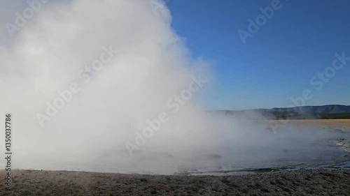 Wallpaper Mural Water and steam is erupting from Geyser. Close up view.  Yellowstone National Park, Wyoming, United States Torontodigital.ca