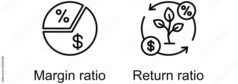 Profitability Ratio banner web icon vector illustration of Margin ratio, Return ratio Profitability Ratio banner web icon vector illustration of Margin ratio, Return ratio
