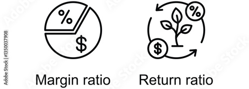 Profitability Ratio banner web icon vector illustration of Margin ratio, Return ratio