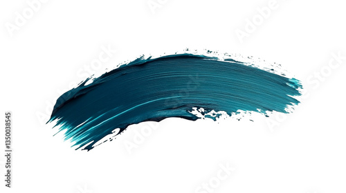 Brush Stroke PNG file transparent background – Flat brush stroke in rich teal with a subtle satin texture