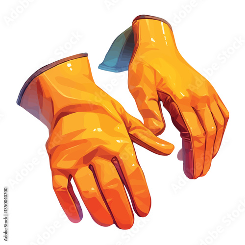 Work glove design with white background