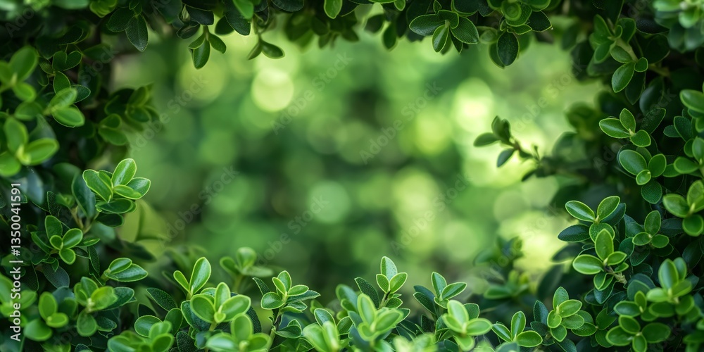 Lush green leaves forming a natural frame with a blurred background. Vibrant foliage creating an organic window, perfect for eco, nature, and environmental concepts. Lush green leaves forming a natural frame with a blurred background. Vibrant foliage creating an organic window, perfect for eco, nature, and environmental concepts.