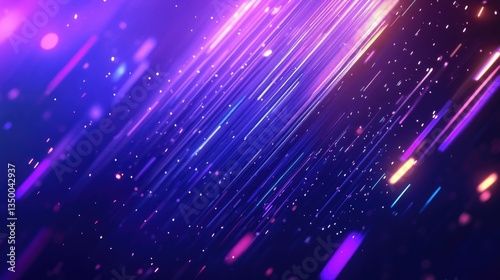 Vibrant Anime Motion. Diagonal Streaks of Neon Light in Purple, Pink, and Blue for Fast-Paced Graphics