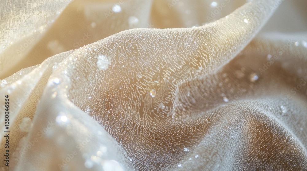 Fototapeta premium Close-Up of Elegant Textured Fabric with Sparkling Elements