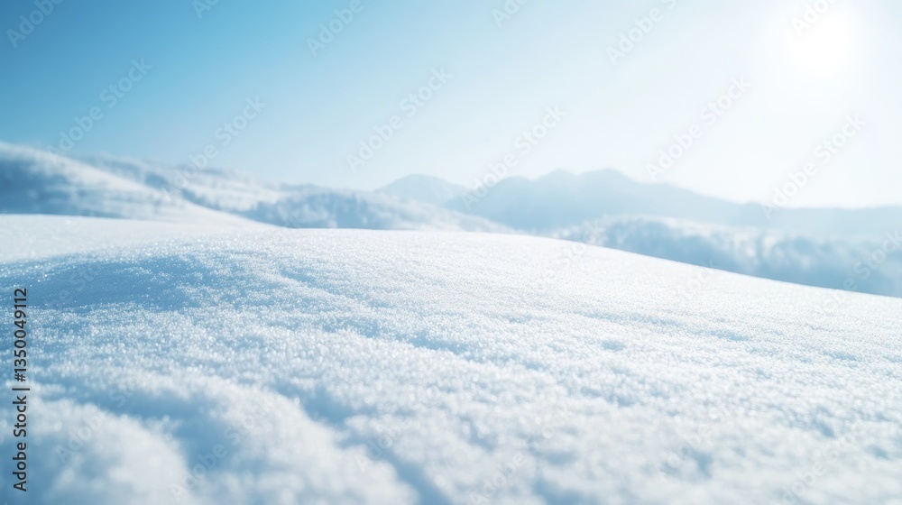Peaceful Winter Snowscape with Pristine Snow and Soft Blurred Sky Peaceful Winter Snowscape with Pristine Snow and Soft Blurred Sky
