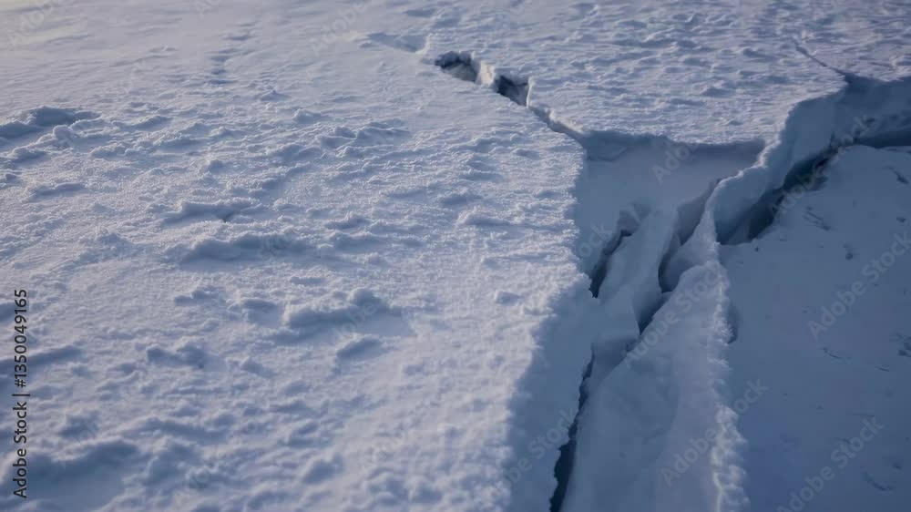 Vast arctic ice landscape with endless white snow stretching to horizon Vast arctic ice landscape with endless white snow stretching to horizon
