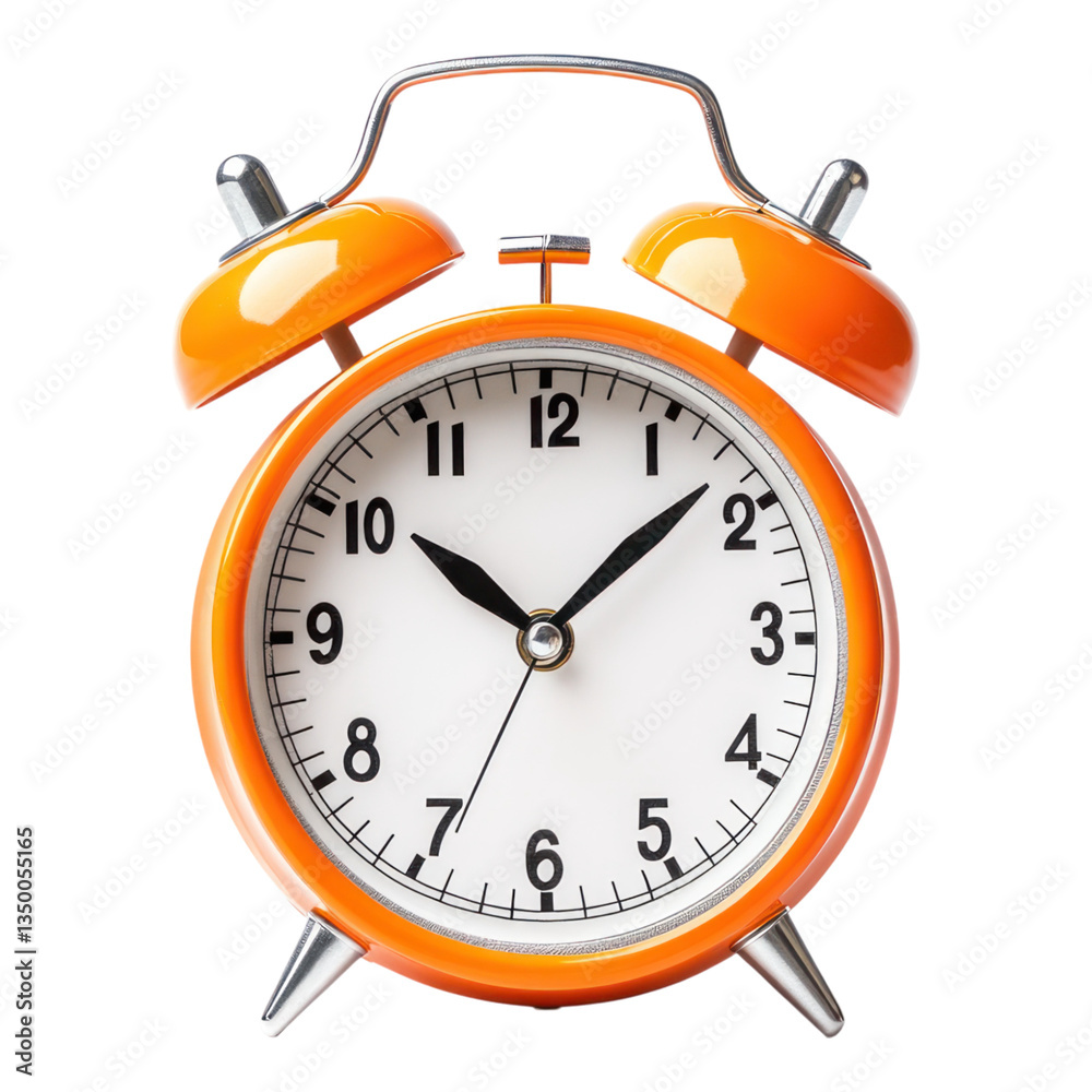 Orange bell alaram clock Isolated on transparent Background Orange bell alaram clock Isolated on transparent Background