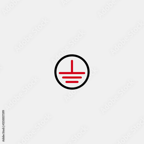 Ground connection icon logo flat vector design