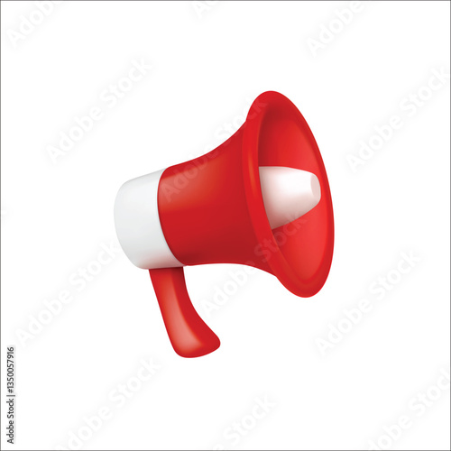 red megaphone on white background