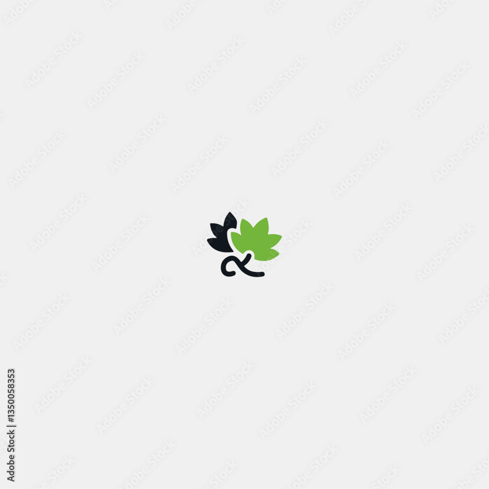 Grape leaves icon logo flat vector design Grape leaves icon logo flat vector design