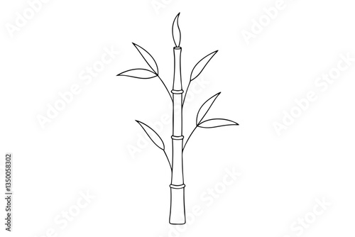 Lucky Bamboo Outline Vector – Festive Chinese New Year Art