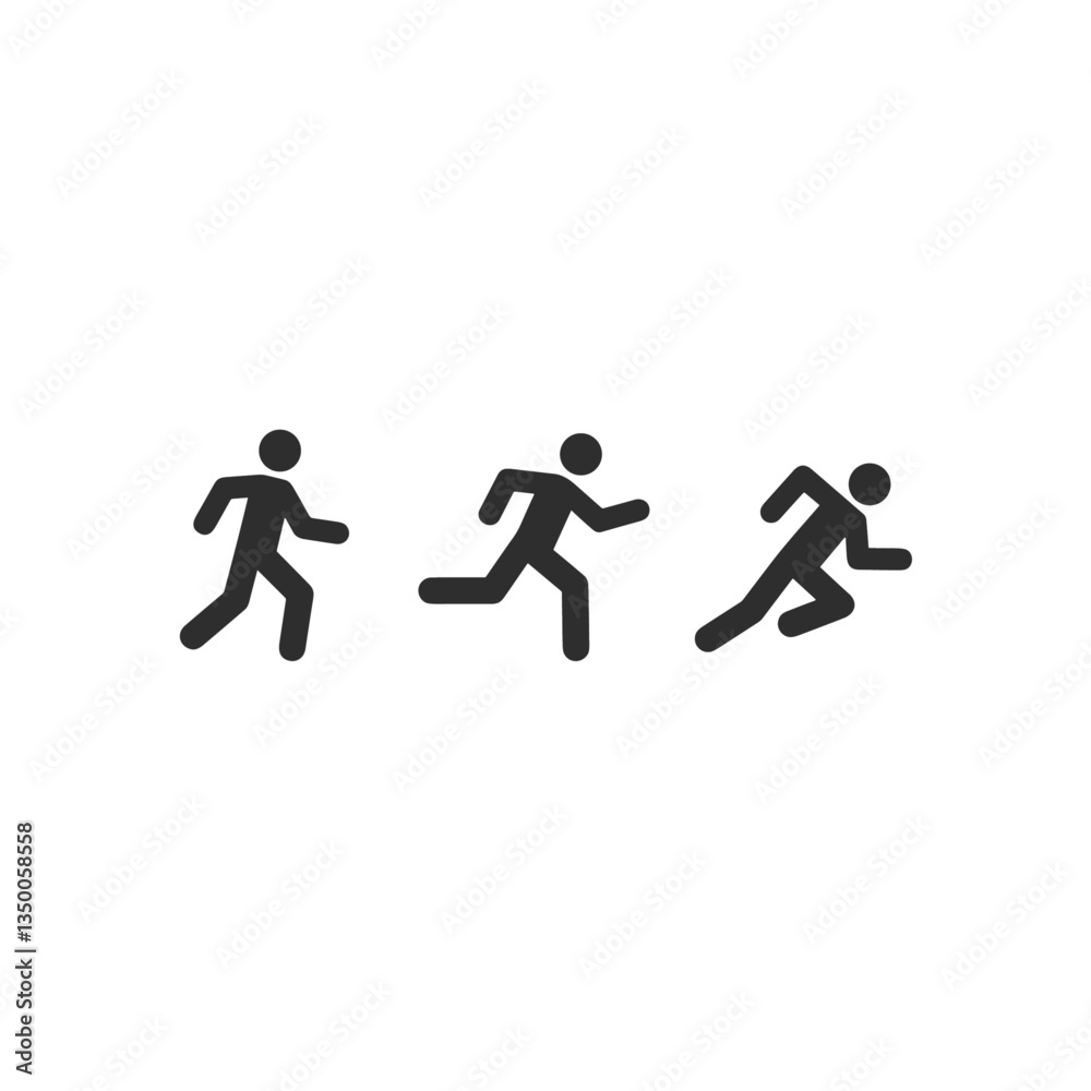 Running icon logo flat vector design Running icon logo flat vector design