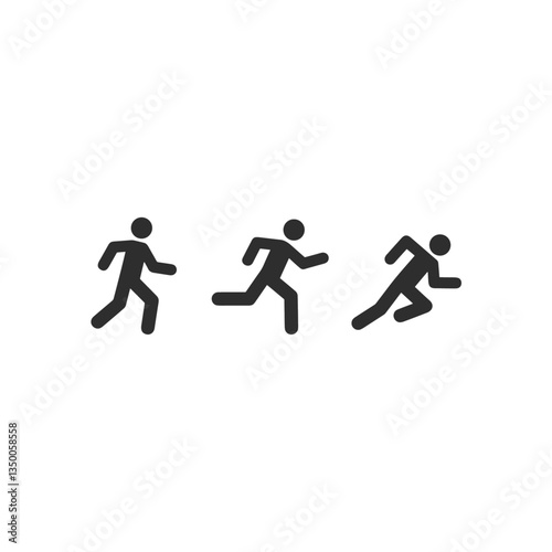 Running icon logo flat vector design