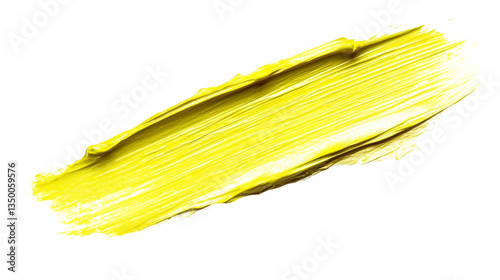 Brush Stroke PNG file transparent background – Flat brush stroke in vibrant bright yellow with a bold shine